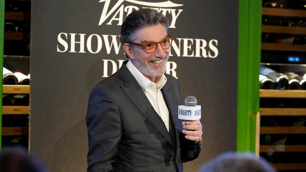WEST HOLLYWOOD, CALIFORNIA - JANUARY 11: Chuck Lorre speaks during the Variety Showrunners dinner presented by A+E Studios in West Hollywood on January 11, 2024 in West Hollywood, California. (Photo by Presley Ann/Variety via Getty Images)