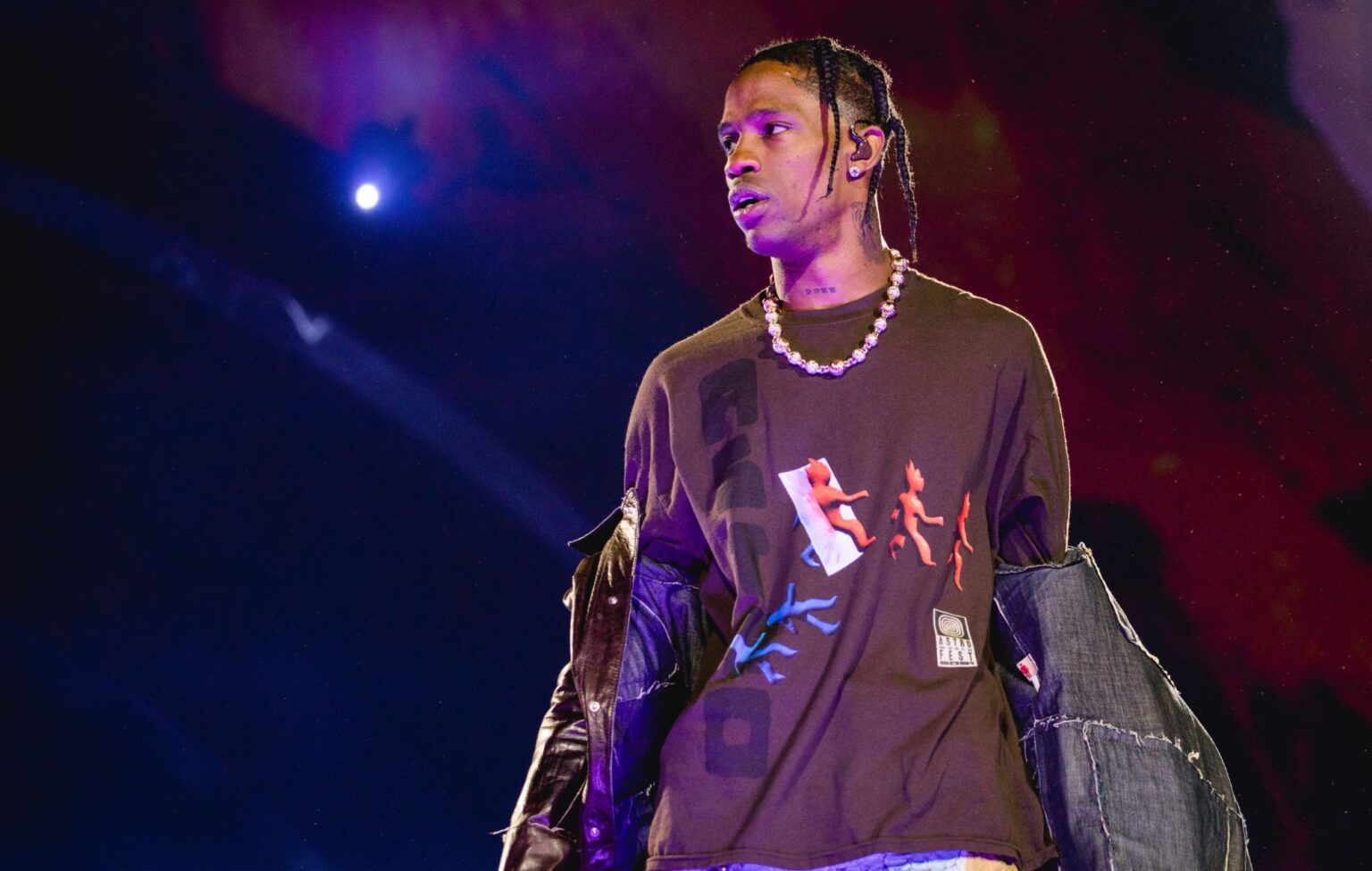 Travis Scott performs onstage during the third annual Astroworld Festival at NRG Park on November 05, 2021 in Houston, Texas.